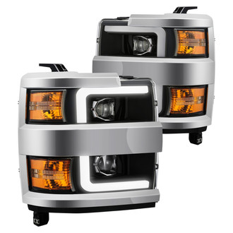 AlphaRex® - PRO-Series Driver and Passenger Side Black LED DRL Bar Projector Headlights