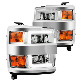 AlphaRex® - PRO-Series Driver and Passenger Side Chrome LED DRL Bar Projector Headlights