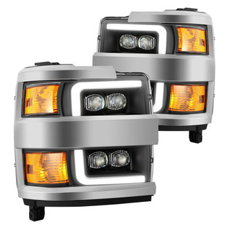 AlphaRex® - NOVA-Series Driver and Passenger Side Black DRL Bar Projector LED Headlights
