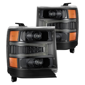 AlphaRex® - LUXX-Series Driver and Passenger Side Alpha-Black Projector LED Headlights with Sequential DRL