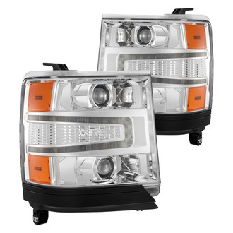 AlphaRex® - LUXX-Series Driver and Passenger Side Chrome Projector LED Headlights with Sequential DRL