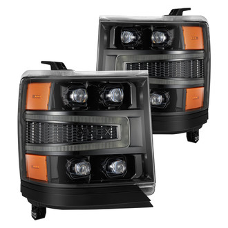 AlphaRex® - NOVA-Series Driver and Passenger Side Alpha-Black Projector LED Headlights with Sequential DRL