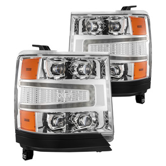 AlphaRex® - NOVA-Series Driver and Passenger Side Chrome Projector LED Headlights with Sequential DRL
