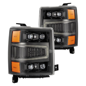 AlphaRex® - NOVA-Series Driver and Passenger Side Alpha-Black Projector LED Headlights with Sequential DRL