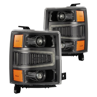 AlphaRex® - LUXX-Series Driver and Passenger Side Alpha-Black Projector LED Headlights with Sequential DRL