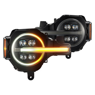 AlphaRex® - NOVA-Series Driver and Passenger Side Alpha-Black Sequential DRL Bar Halo Projector LED Headlights