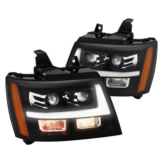 AlphaRex® - LUXX-Series Driver and Passenger Side Black Sequential DRL Bar Projector LED Headlights