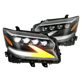 AlphaRex® - NOVA-Series Driver and Passenger Side Black Sequential DRL Bar Projector LED Headlights