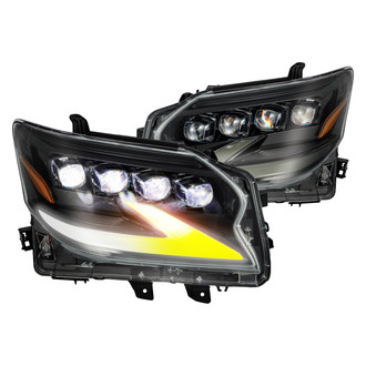 AlphaRex® - NOVA-Series Driver and Passenger Side Alpha-Black Sequential DRL Bar Projector LED Headlights