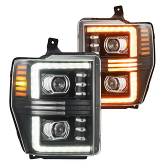 AlphaRex® - PRO-Series Driver and Passenger Side Black Projector Headlights with Sequential LED DRL