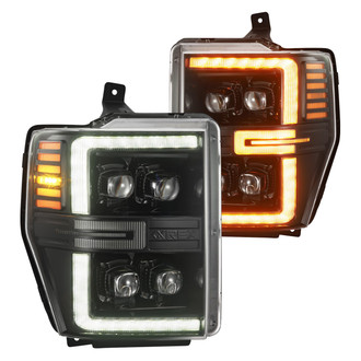 AlphaRex® - NOVA-Series Driver and Passenger Side Alpha-Black Projector LED Headlights with Sequential DRL