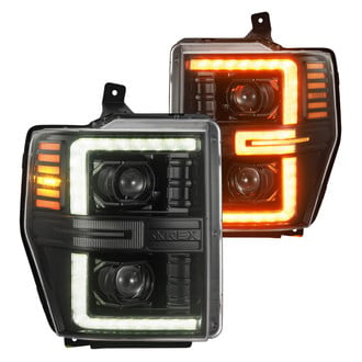 AlphaRex® - LUXX-Series Driver and Passenger Side Alpha-Black Projector LED Headlights with Sequential DRL