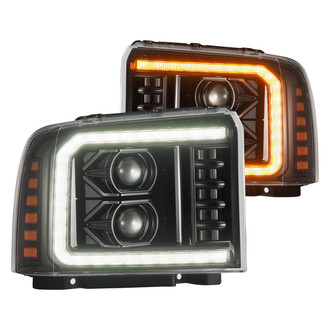 AlphaRex® - PRO-Series Driver and Passenger Side Alpha-Black Projector Headlights with Sequential LED DRL