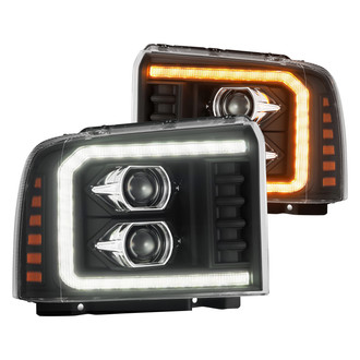 AlphaRex® - LUXX-Series Driver and Passenger Side Black Projector LED Headlights with Sequential DRL