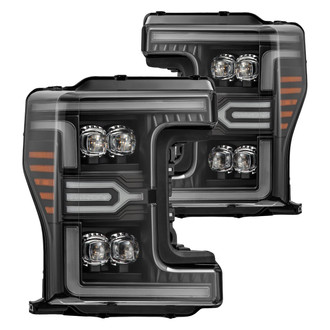 AlphaRex® - NOVA-Series Driver and Passenger Side Black Sequential DRL Bar Projector LED Headlights