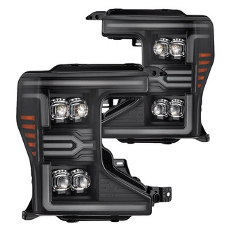 AlphaRex® - NOVA-Series Driver and Passenger Side Black Sequential Light Tube Projector LED Headlights