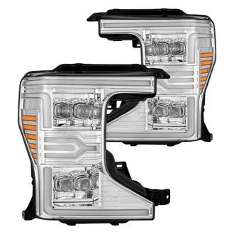 AlphaRex® - NOVA-Series Driver and Passenger Side Chrome Sequential Light Tube Projector LED Headlights
