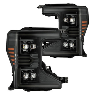 AlphaRex® - NOVA-Series Driver and Passenger Side Alpha-Black Sequential Light Tube Projector LED Headlights