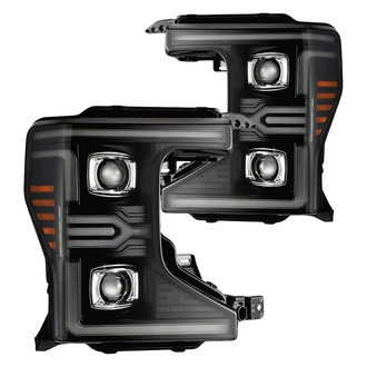 AlphaRex® - LUXX-Series Driver and Passenger Side Black Sequential Light Tube Projector LED Headlights