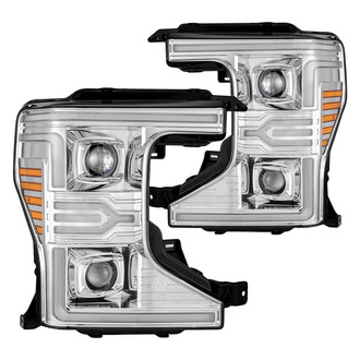 AlphaRex® - LUXX-Series Driver and Passenger Side Chrome Sequential Light Tube Projector LED Headlights