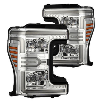 AlphaRex® - NOVA-Series Driver and Passenger Side Chrome Sequential DRL Bar Projector LED Headlights