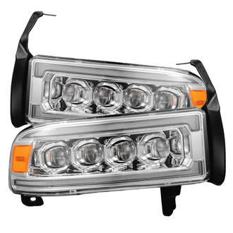 AlphaRex® - NOVA-Series Driver and Passenger Side Chrome Sequential DRL Bar Projector LED Headlights