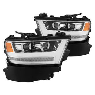 AlphaRex® - PRO-Series Driver and Passenger Side Chrome LED DRL Bar Projector Headlights with Sequential Turn Signal