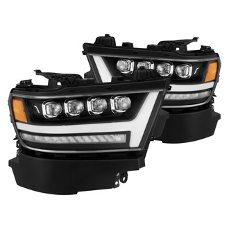 AlphaRex® - NOVA-Series Driver and Passenger Side Black DRL Bar Projector LED Headlights with Sequential Turn Signal