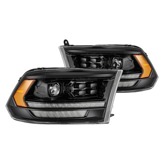 AlphaRex® - LUXX-Series Driver and Passenger Side Alpha-Black Sequential DRL Bar Projector LED Headlights