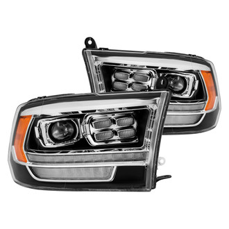 AlphaRex® - PRO-Series Driver and Passenger Side Black Sequential LED DRL Bar Projector Headlights