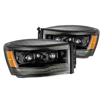 AlphaRex® - PRO-Series Driver and Passenger Side Jet Black Sequential LED DRL Bar Projector Headlights