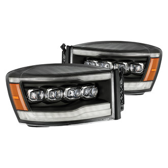 AlphaRex® - NOVA-Series Driver and Passenger Side Black Sequential DRL Bar Projector LED Headlights