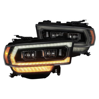 AlphaRex® - PRO-Series Driver and Passenger Side Alpha-Black Sequential LED DRL Bar Projector Headlights