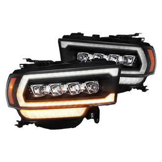 AlphaRex® - NOVA-Series Driver and Passenger Side Black Sequential DRL Bar Projector LED Headlights
