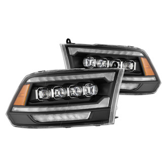 AlphaRex® - NOVA-Series Driver and Passenger Side Black Projector LED Headlights with Sequential LED DRL