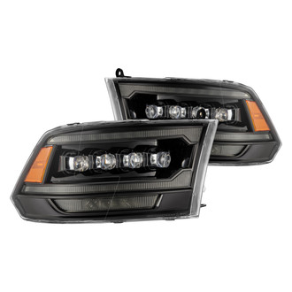 AlphaRex® - NOVA-Series Driver and Passenger Side Alpha-Black Projector LED Headlights with Sequential LED DRL