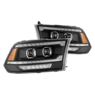AlphaRex® - LUXX-Series Driver and Passenger Side Black Projector LED Headlights with Sequential LED DRL
