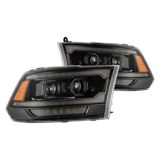 AlphaRex® - LUXX-Series Driver and Passenger Side Alpha-Black Projector LED Headlights with Sequential LED DRL