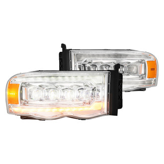 AlphaRex® - NOVA-Series Driver and Passenger Side Chrome Projector LED Headlights with Sequential DRL