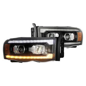 AlphaRex® - LUXX-Series Driver and Passenger Side Black Projector LED Headlights with Sequential DRL