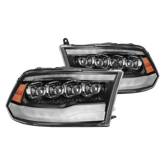 AlphaRex® - NOVA-Series Driver and Passenger Side Jet Black DRL Bar Projector LED Headlights
