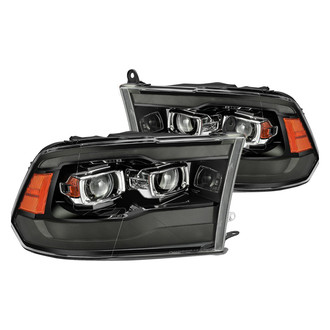 AlphaRex® - PRO-Series G2 Driver and Passenger Side Jet Black DRL Bar Projector Headlights with Sequential LED Turn Signal