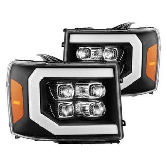AlphaRex® - NOVA-Series Driver and Passenger Side Black Sequential DRL Bar Projector LED Headlights