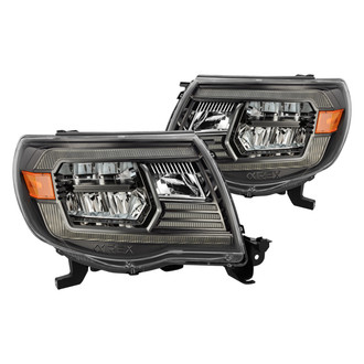 AlphaRex® - LUXX-Series Driver and Passenger Side Jet Black Sequential DRL Bar LED Headlights