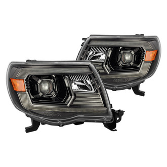 AlphaRex® - PRO-Series Driver and Passenger Side Jet Black Sequential LED DRL Bar Projector Headlights