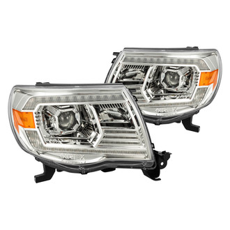 AlphaRex® - LUXX-Series Driver and Passenger Side Chrome Sequential DRL Bar Projector LED Headlights