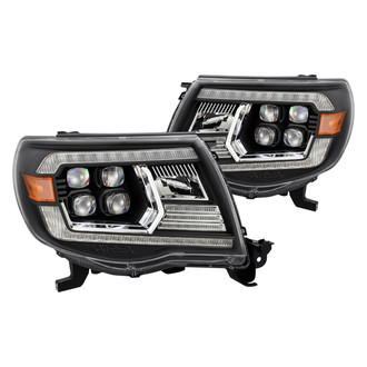 AlphaRex® - NOVA-Series Driver and Passenger Side Black Sequential DRL Bar Projector LED Headlights