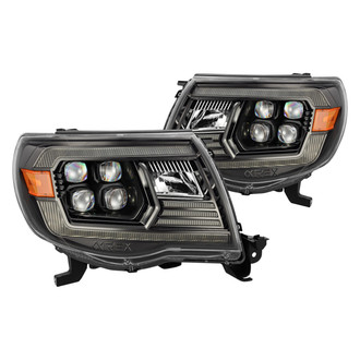 AlphaRex® - NOVA-Series Driver and Passenger Side Jet Black Sequential DRL Bar Projector LED Headlights