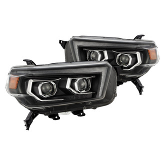 AlphaRex® - PRO-Series Driver and Passenger Side Alpha-Black Projector Headlights with Sequential LED DRL