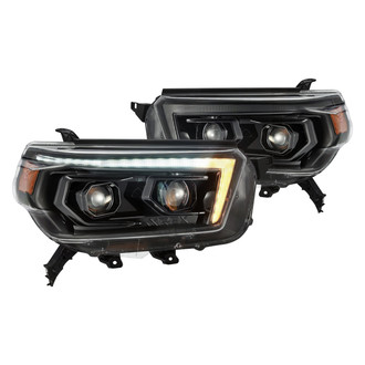 AlphaRex® - LUXX-Series Driver and Passenger Side Alpha-Black Switchback DRL Bar Projector LED Headlights